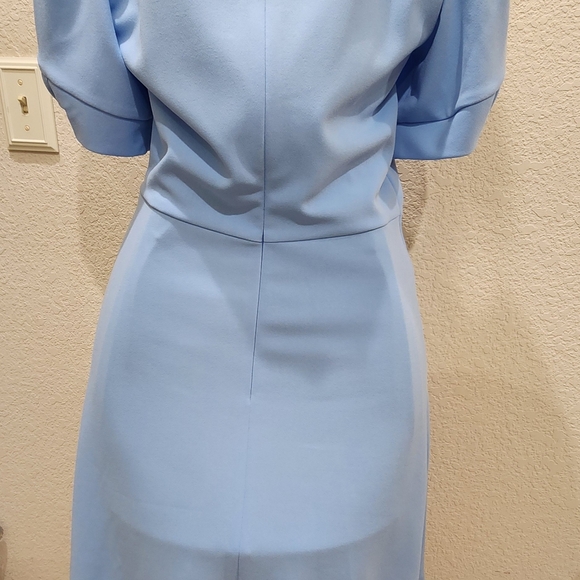 Dkny Women's Twisted Waistband Puff-Sleeve Sheath Dress, Light Blue. SIZE 2 - Picture 7 of 9